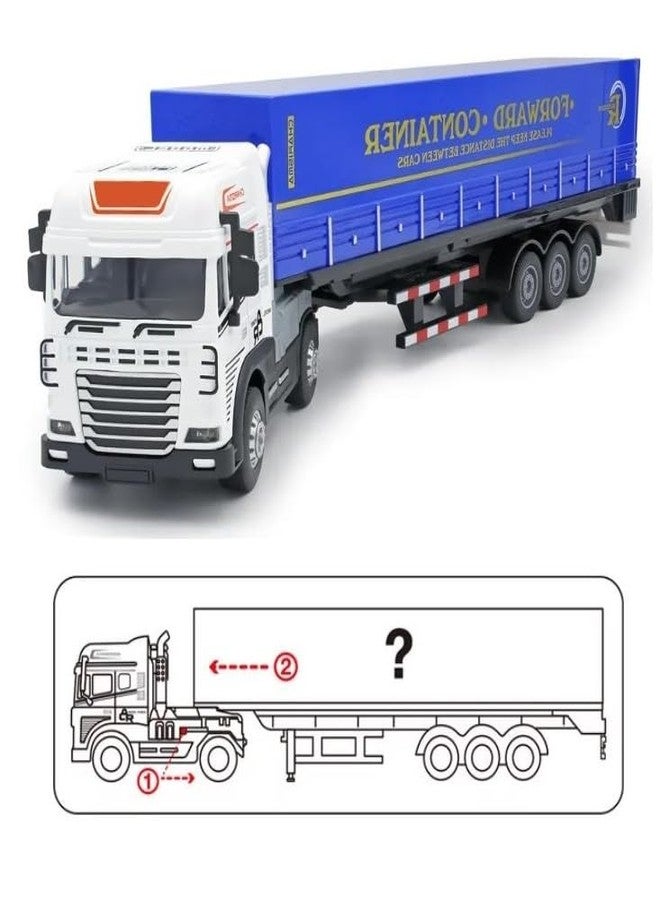 SHIPEASE شاحنة نقل لوجستية تعمل بالاحتكاك من SHIPEASE، لعبة للأطفال من الأولاد والبنات، حجم كبير 1:24، نموذج من سبيكة مصبوبة، شاحنة حاويات بضائع مع ضوء وصوت، مركبة سحب للخلف (عبوة من قطعة واحدة، متعددة الألوان) - Image 4